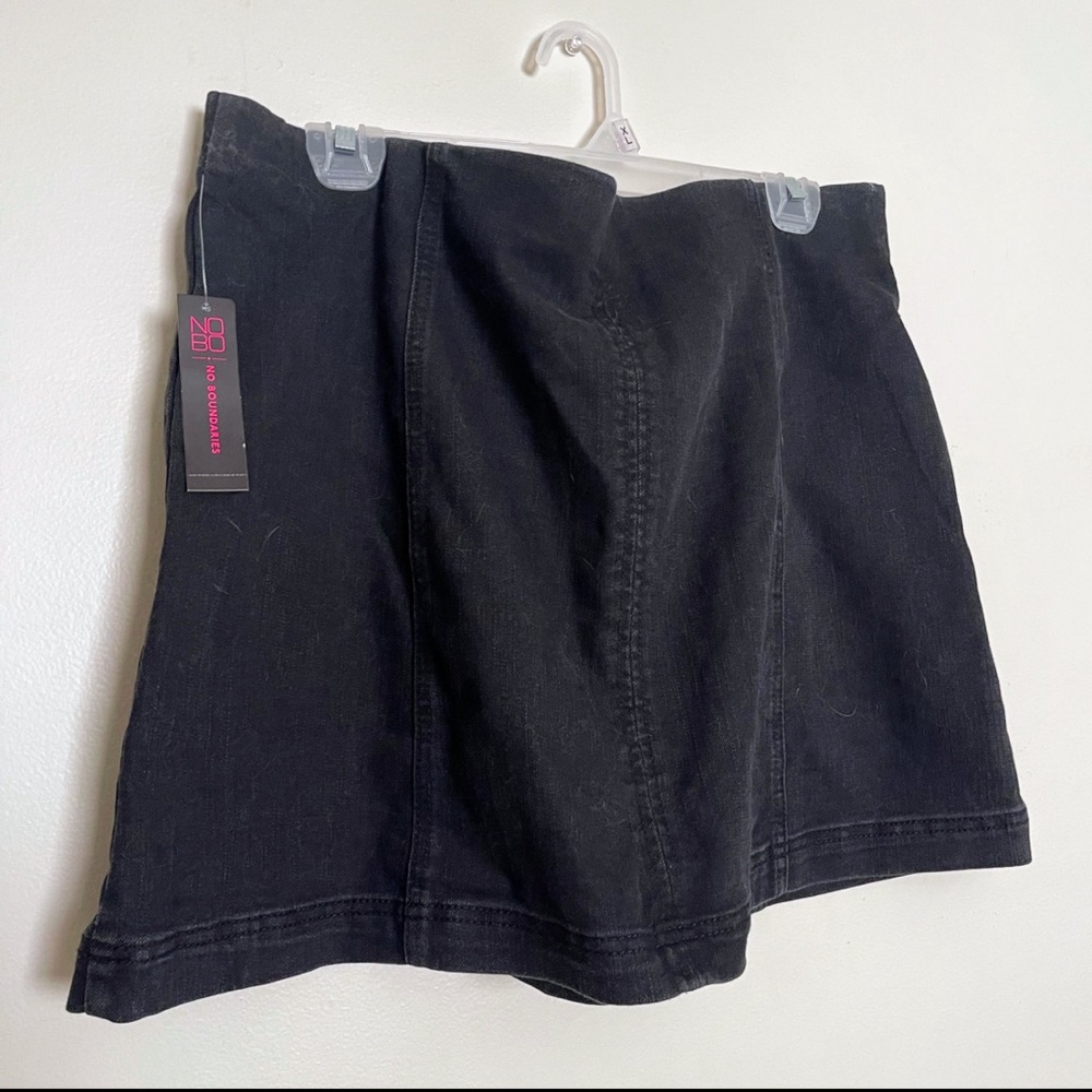 No Boundaries Black Denim Mini Skirt XL
